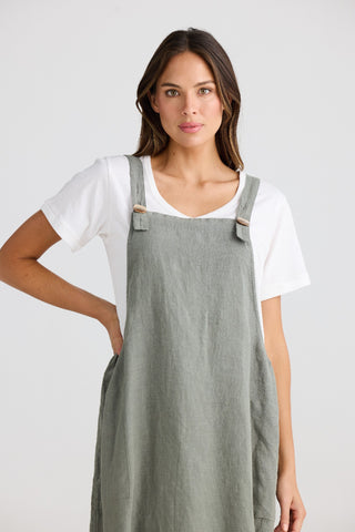 Shanty Pinafore Sesame Pistachio Linen [sz:small/medium]