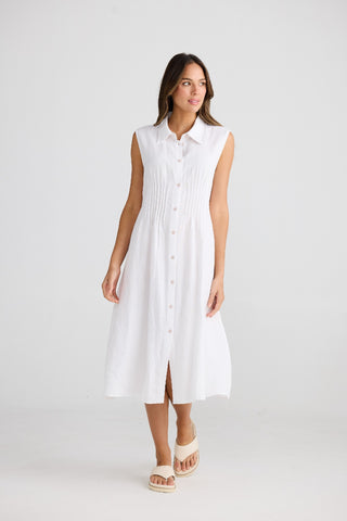 Shanty Dress Florentine White Linen [sz:xs]