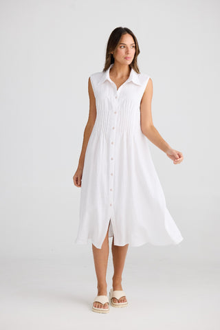 Shanty Dress Florentine White Linen [sz:xs]