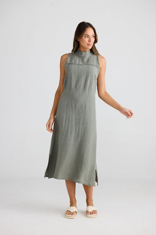 Shanty Dress Helaina Pistachio Linen [sz:xs]