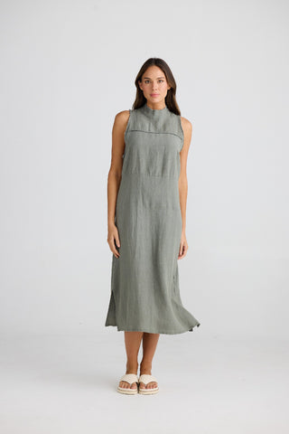 Shanty Dress Helaina Pistachio Linen [sz:xs]