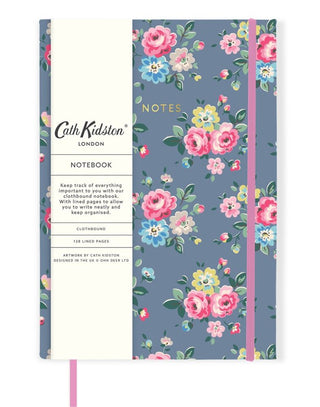 Cath Kidston A5 Notebook Slate Grey Floral