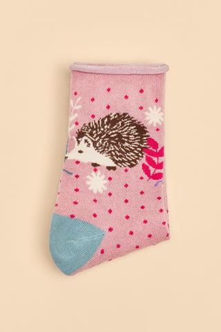 Powder Socks Ankle Hedgehog Hunting In Leaves - Petal