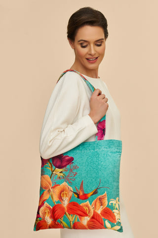 Powder Tote Bag Hummingbird At Dusk Velvet 