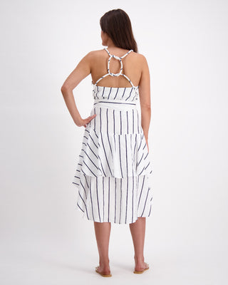 Luoni Skirt Francesca White-small Navy Stripe [sz:size 12]