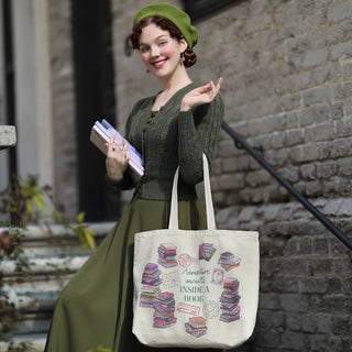 Vendula Travelling Library Canvas Tote Bag