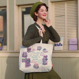 Vendula Travelling Library Canvas Tote Bag