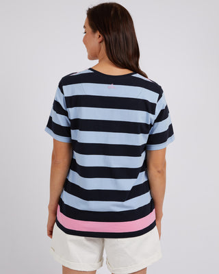 Elm Tee Eden Stripe S/s Blue/navy & Pnk/navy Stripe [sz:size 10]