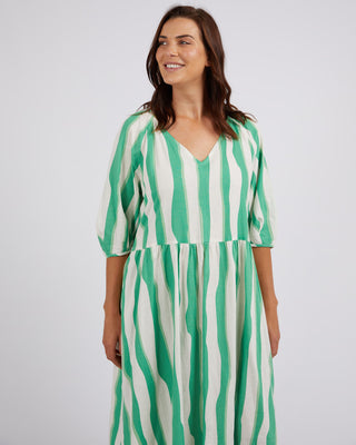 Elm Dress Spritz Stripe Greenbriar/white Stripe [sz:size 18]