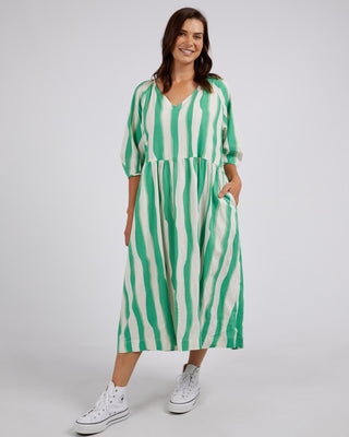 Elm Dress Spritz Stripe Greenbriar/white Stripe [sz:size 18]