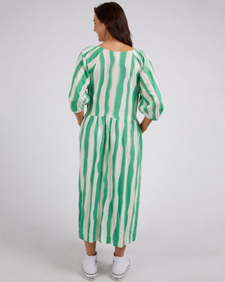 Elm Dress Spritz Stripe Greenbriar/white Stripe [sz:size 18]