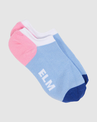 Elm Socks No Show Holiday Sun Pink/blue/yellow