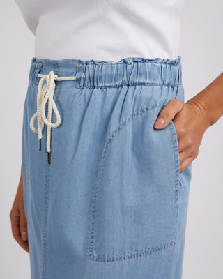 Elm Skirt Penny Utility Mid Blue Wash [sz:size 10]