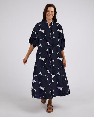 Elm Dress Demi Spot Navy [sz:size 10]