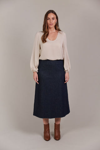 Eb/ive Skirt Pepi Midi Denim - Oxford [sz:xs]