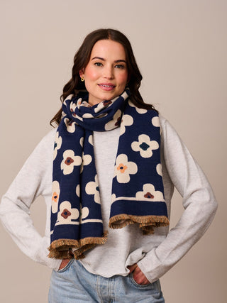 Tigertree Scarf Flower Navy