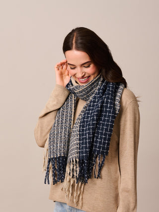 Tigertree Scarf Patch Knit Navy