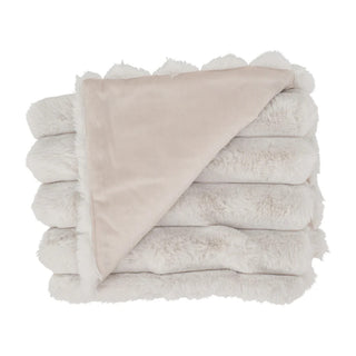 Annabel Trends Throw Ribbed Fur Baby - Dove Grey