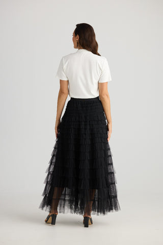 Brave&true Skirt Chance Black | Pink Poppies