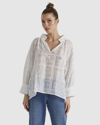 Fate & Becker  Whisper Top -  Ivory [sz:size 12]