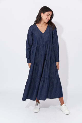 Haven Maxi  Dress Austin Denim - Indigo [sz:small/medium]