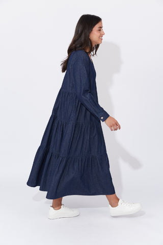 Haven Maxi  Dress Austin Denim - Indigo [sz:small/medium]