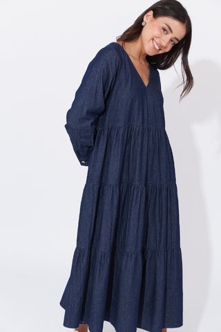 Haven Maxi  Dress Austin Denim - Indigo [sz:small/medium]