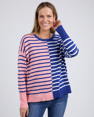 Elm Knit Louise Spliced Deep Blue/pink Blush [sz:small]