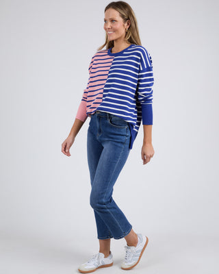 Elm Knit Louise Spliced Deep Blue/pink Blush [sz:small]