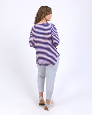 Elm Long Sleeve Tee Ribbon Pink & Blue Stripe [sz:size 10]