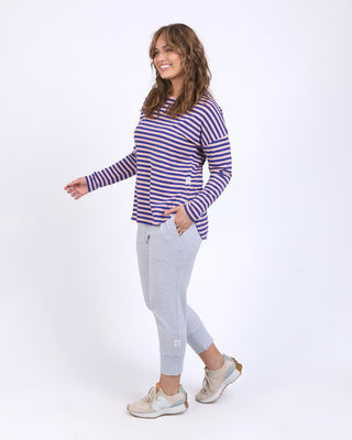 Elm Tee Lauren Long Sleeve - Deep Blue & Blush Stripe [sz:size 8]