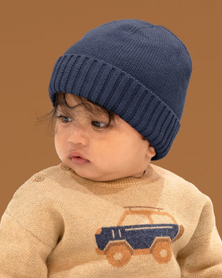 Toshi Organic Beanie Rover - Ink [sz:baby Hat Xs Up To 8 Month]