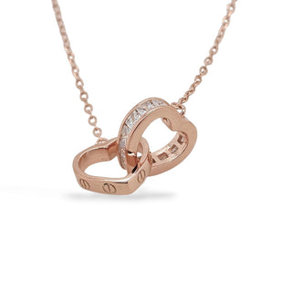 Mcj Necklace Dbl Heart & Cz Rgp