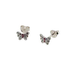 Mcj Studs Butterfly Pink Cz