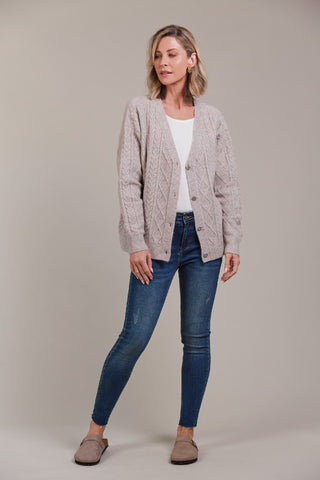 Eb/ive Cardigan Merano Crop - Flax [sz:xs / Small]