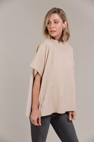 Eb/ive Poncho Masa Knit - Ecru