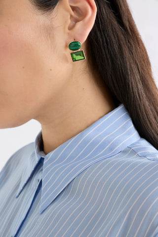 Elk Earrings Kempa - Malachite Green