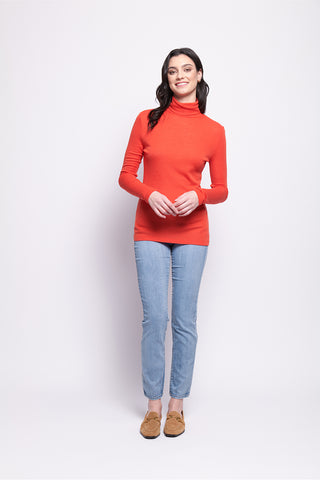 Foil Polo Neck Top Fine Merino - Neon Flash [sz:xs]