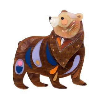 Erstwilder Brooch Brawny Brown Bear