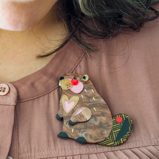 Erstwilder Brooch Busy Beaver