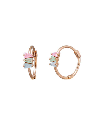 Tigertree Earrings Trio Crystal Huggie Rose Gold