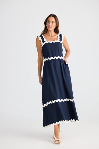 Brave&true Dress Marlo Midi - Navy [sz:small]