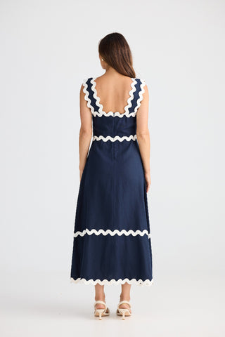 Brave&true Dress Marlo Midi - Navy [sz:small]