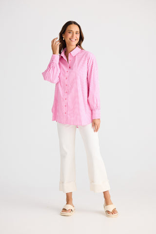 Brave&true Shirt Isabel - Pink Stripe [sz:small]