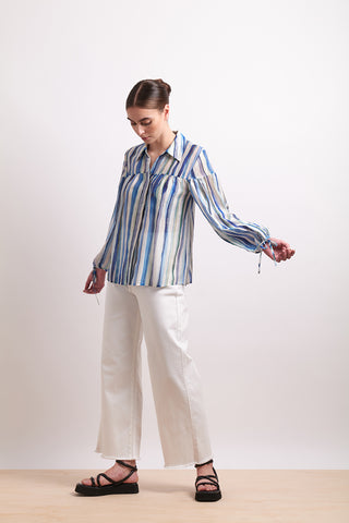 Neris Shirt Draw The Line - Azure Stripe [sz:size 12]