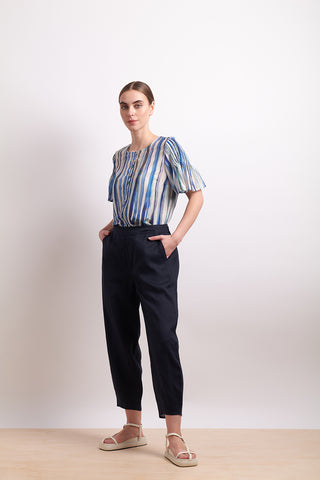 Neris Blouse Draw The Line - Azure Stripe [sz:size 8]