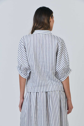 Naturals Shirt 3/4 - Blueberry Stripe 471 [sz:small]