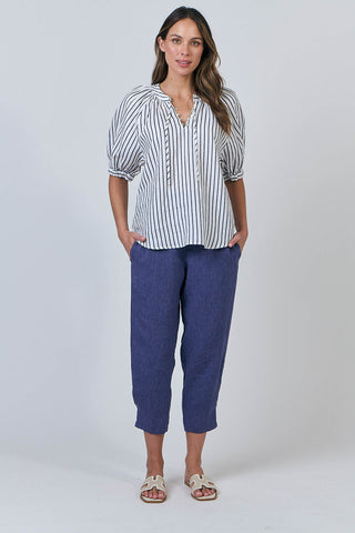 Naturals Blouse - Blueberry Stripe 540 [sz:small]