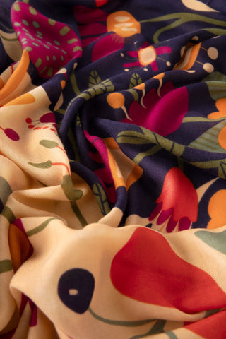 Powder Scarf Scandi 2tone Floral