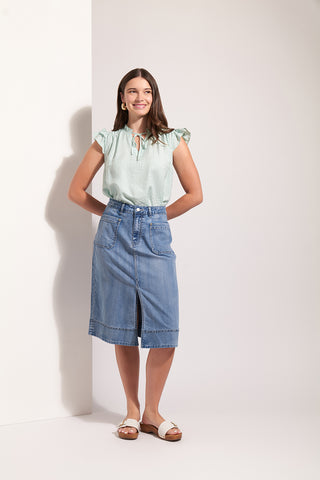 Foil Skirt Jean Queen - Blue Wash [sz:size 8]